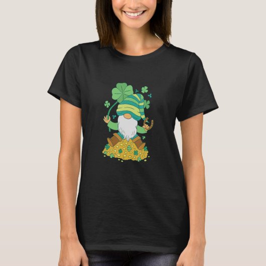 Gnome gold St Patrick green T-shirt (Voorkant)