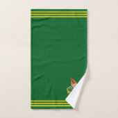 Gnome & Gold, Three Stripes on Forest Green  Bad Handdoek (Handdoek)