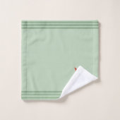 Gnome & Goud, Drie Strepen op Licht Lauriergroen Bad Handdoek (Wasdoekje)