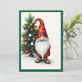 Gnome Grappig Trendy Whimsisch Fantasie Geen foto Feestdagenkaart (Staand voorkant)