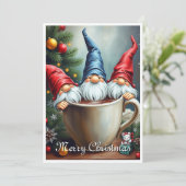 Gnome Grappig Trendy Whimsisch Fantasie Geen foto Feestdagenkaart (Staand voorkant)
