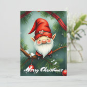 Gnome Grappig Trendy Whimsisch Fantasie Geen foto Feestdagenkaart (Staand voorkant)