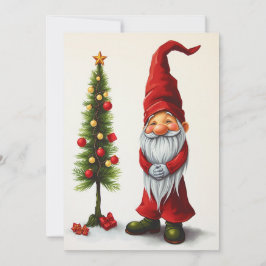 Gnome Grappig Trendy Whimsisch Fantasie Geen Foto  Feestdagenkaart