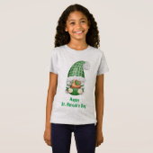 Gnome Green Cute Schattig St. Patrick's Day Girls T-shirt (Voorkant volledig)