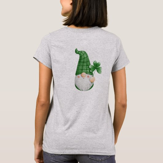 Gnome Green Cute Schattig St. Patrick's Day T-shirt (Achterkant)