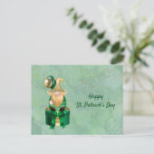 Gnome Green Gold Package St Patricks Day Feestdagenkaart (Staand voorkant)