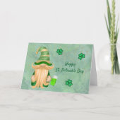 Gnome Groen Goud Shamrock Bier St Patricks Dag Feestdagen Kaart (Voorkant)