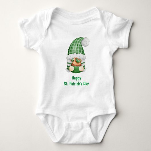 Gnome Groen Schattig Aardig St. Patrick's Day  Romper (Voorkant)