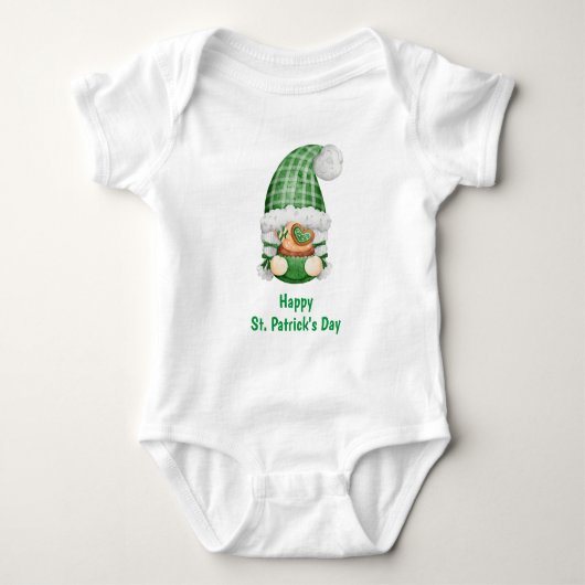 Gnome Groen Schattig Allerliefste St. Patrick's Da Romper (Voorkant)