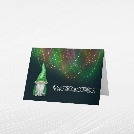 Gnome groene lichten St Patricks Dag Feestdagen Kaart