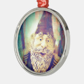 Gnome Grunge Metalen Ornament (Links)