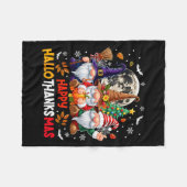 Gnome Hallothanksmas Halloween Thanksgiving Christ Fleece Deken (Voorkant (Horizontaal))