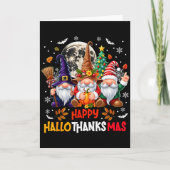 Gnome Hallothanksmas Halloween Thanksgiving Christ Kaart (Voorkant)