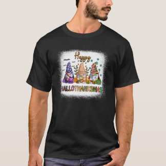 Gnome Halloween Thanksgiving Happy Hallo T-shirt
