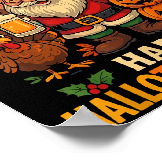 Gnome Happy Hallothanksmas Shirt Halloween Thanksg Poster (Hoek)