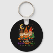 Gnome Happy Hallothanksmas Shirt Thanksgiving Xmas Sleutelhanger (Voorkant)