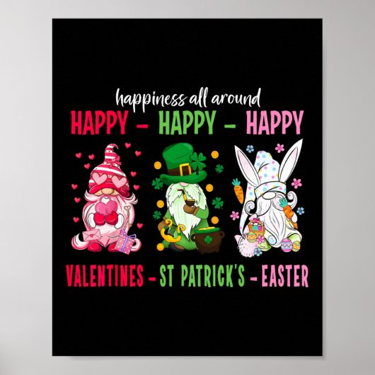 Gnome Happy Valentijn St Patrick Paasgeluk Poster (Voorkant)