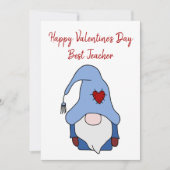 Gnome Happy Valentijnsdag Beste leraar Feestdagenkaart (Voorkant)