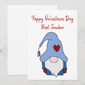 Gnome Happy Valentijnsdag Beste leraar Feestdagenkaart (Voorkant / Achterkant)