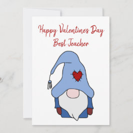 Gnome Happy Valentijnsdag Beste leraar Feestdagenkaart