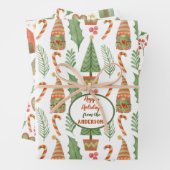 Gnome Heart Village kerstpatroon Inpakpapier Vel (In situ)