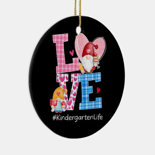 Gnome Hearts Love Kindergarten Keramisch Ornament (Rechts)