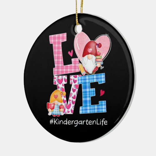 Gnome Hearts Love Kindergarten Keramisch Ornament (Links)