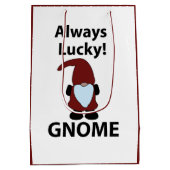 Gnome heeft altijd geluk medium cadeauzakje (Achterkant)