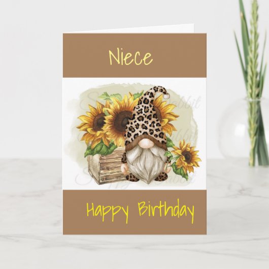 GNOME HEEFT GEHART MET BIRTHDAY WISHT NIECE KAART (Voorkant)