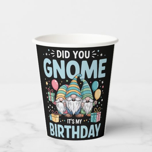 Gnome, het is mijn Gnomies feestkabouter Papieren Bekers (Voorkant)
