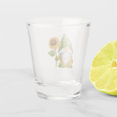 Gnome holding a Sunflower on a  Shot Glas (Achterkant)
