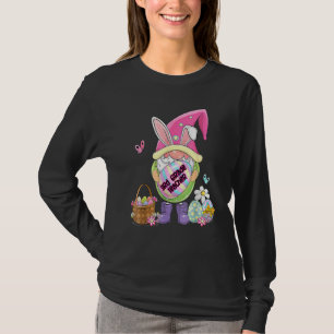 Gnome Holding Paaseieren 3e graad leraar Bunny T-shirt