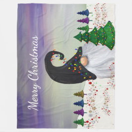Gnome Holiday decor Fleece Deken
