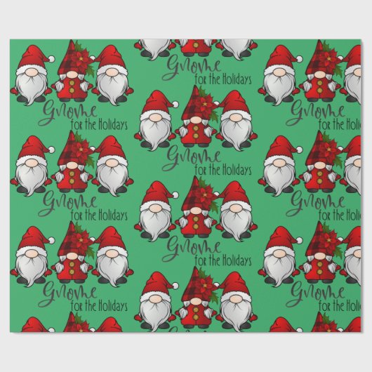Gnome Holiday Kerstmis Cadeaupapier (Vlak)