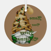 Gnome Holiday Kerstversiering Glas Ornament (Achterkant)