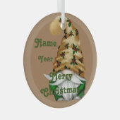 Gnome Holiday Kerstversiering Glas Ornament (Voorkant Rechts)