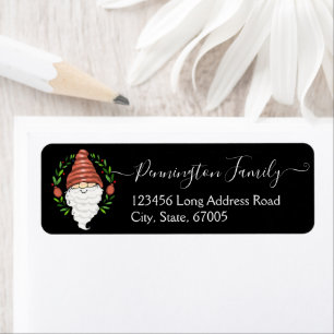 Gnome Holiday Mailing Adres Familienaam Etiket