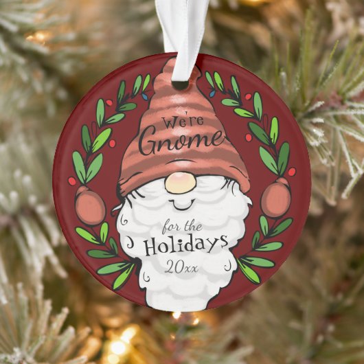 Gnome Holiday Persoonlijk Bericht Ornament (Boom)