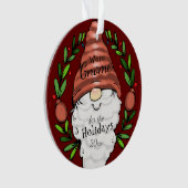 Gnome Holiday Persoonlijk Bericht Ornament (voorkant)