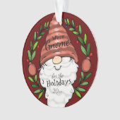 Gnome Holiday Persoonlijk Bericht Ornament (voorkant)