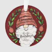 Gnome Holiday Persoonlijk Bericht Ornament (voorkant)