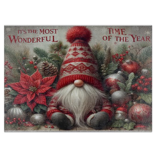 Gnome Holiday Wonder Cutting Board Snijplank (Voorkant)