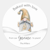 Gnome Homemade Goods Holiday Baking Speciaal Ronde Sticker (Voorkant)