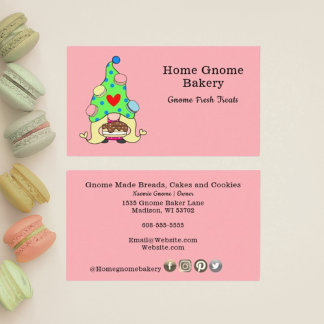 Gnome Hometown Bakery Pastry Cakes & Sweet Pink Visitekaartje