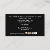 Gnome Hometown Bakery Pastry Cakes & Trees Black Visitekaartje (Achterkant)