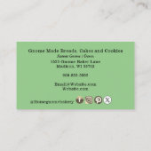 Gnome Hometown Bakery Pastry Cakes & Trees Green Visitekaartje (Achterkant)