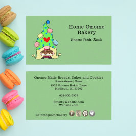 Gnome Hometown Bakery Pastry Cakes & Trees Green Visitekaartje