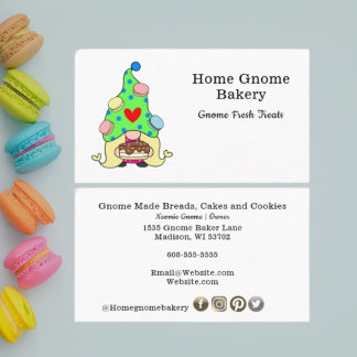 Gnome Hometown Bakery Pastry Cakes & Trees White Visitekaartje