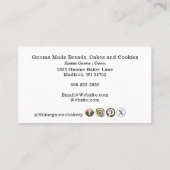 Gnome Hometown Bakery Pastry Cakes & Trees White Visitekaartje (Achterkant)