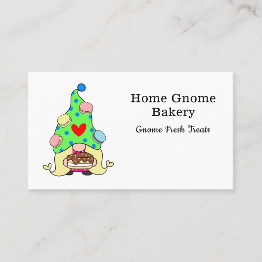 Gnome Hometown Bakery Pastry Cakes & Trees White Visitekaartje (Voorkant)